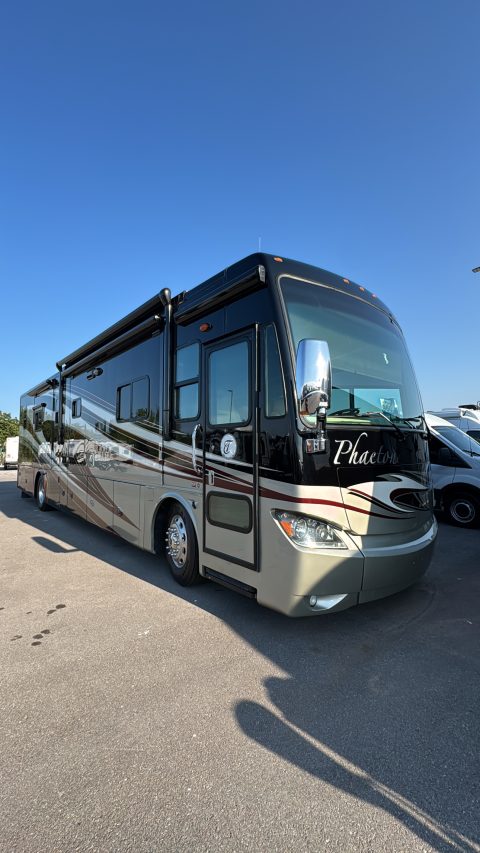 Detailed Phaeton motorcoach at an RV rally